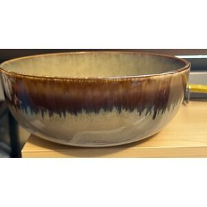 Yellowstone Kayce Bowl WML007R Brown Tan Blue Reactive Glaze Stoneware Rustic